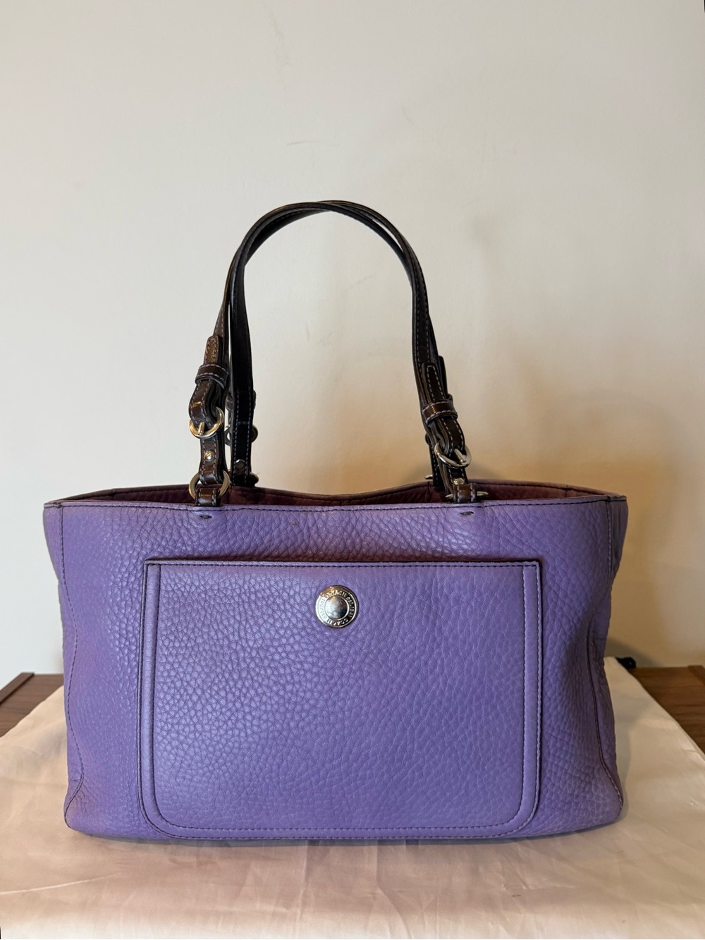 ULTRA RARE! Coach (2005) Chelsea Pebbled Leather East/West Tote Bag- Lilac